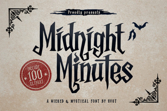 Midnight Minutes: A Gothic Display Font with Mystical Charm