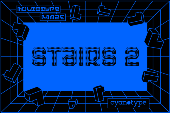 MultiType Maze Stairs 2: A Unique Pixel Font for Bold Designs