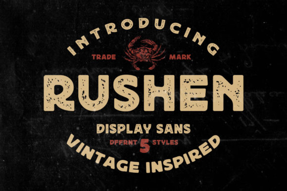 Rushen: A Bold Display Font for Modern Design