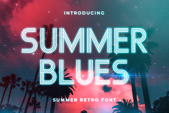 Summer Blues: A Cool Retro Display Font for Creative Projects